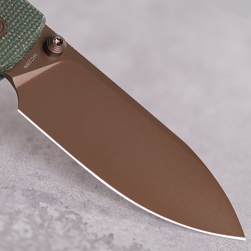 VOSTEED - Raccoon Top Linerlock - 14C28N - Green Micarta - 15