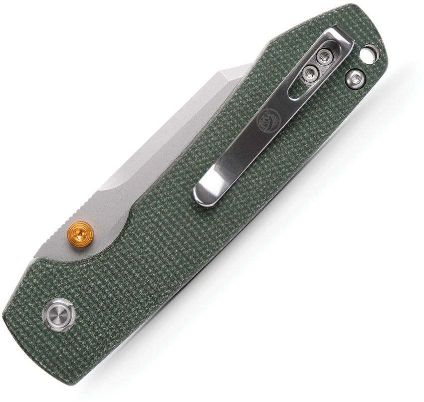 VOSTEED - Raccoon Top Linerlock - 14C28N - Green Micarta - 15