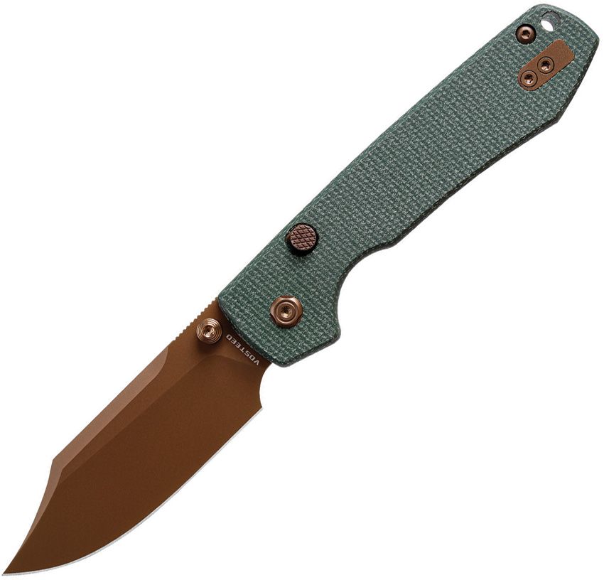 VOSTEED - Raccoon Top Linerlock - 14C28N - Green Micarta