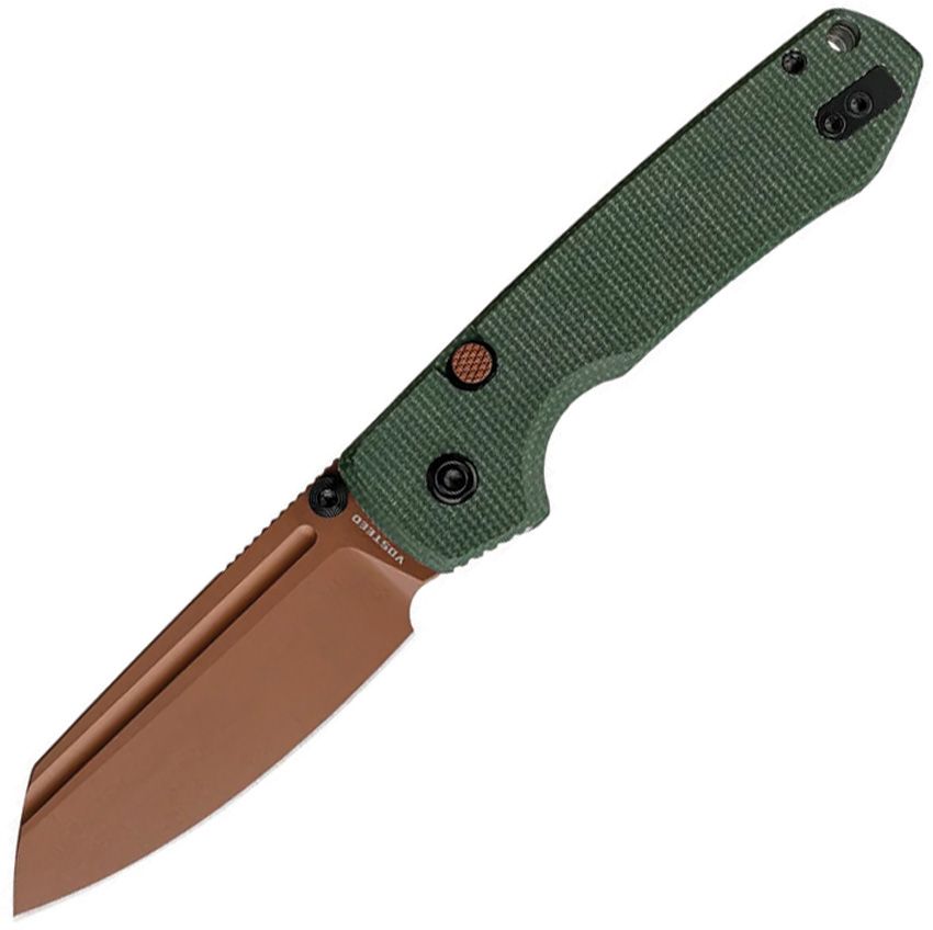 VOSTEED - Raccoon Top Linerlock - 14C28N - Green Micarta - 15