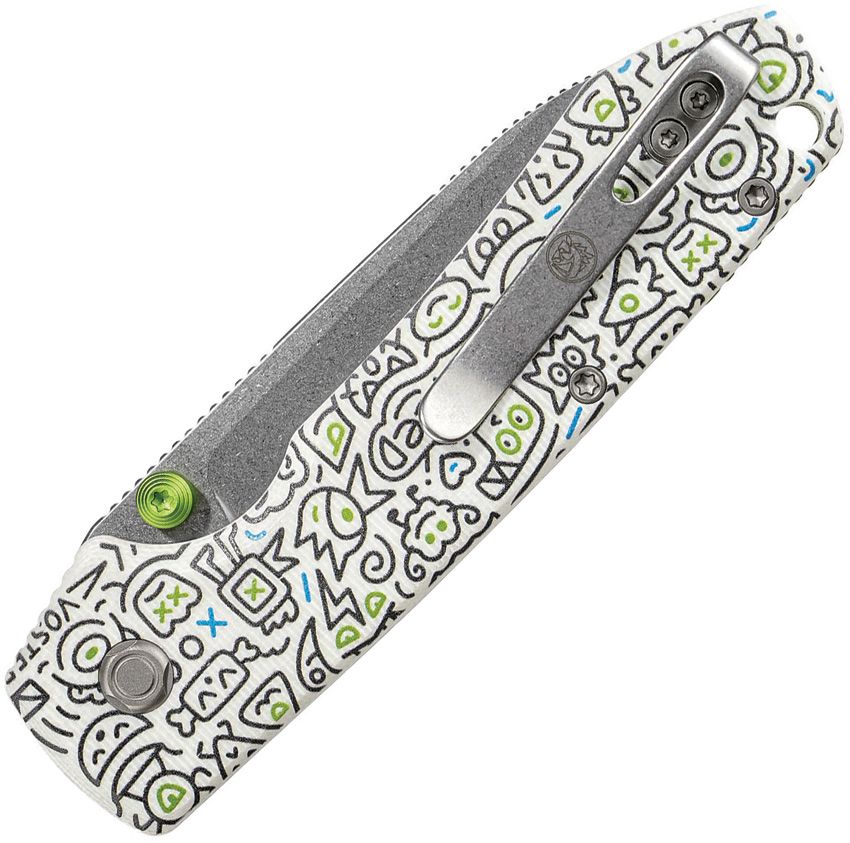 VOSTEED - Raccoon Top Linerlock - 14C28N - Doodle Monster G10 - 15