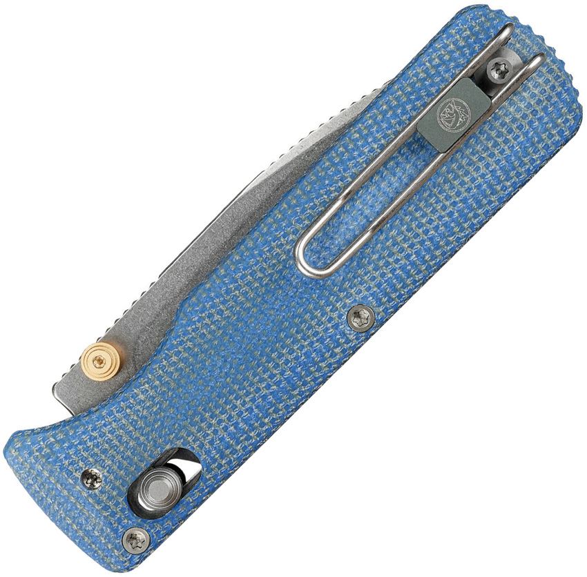 VOSTEED - Vombat Crossbar Lock - 14C28N - Blue Micarta