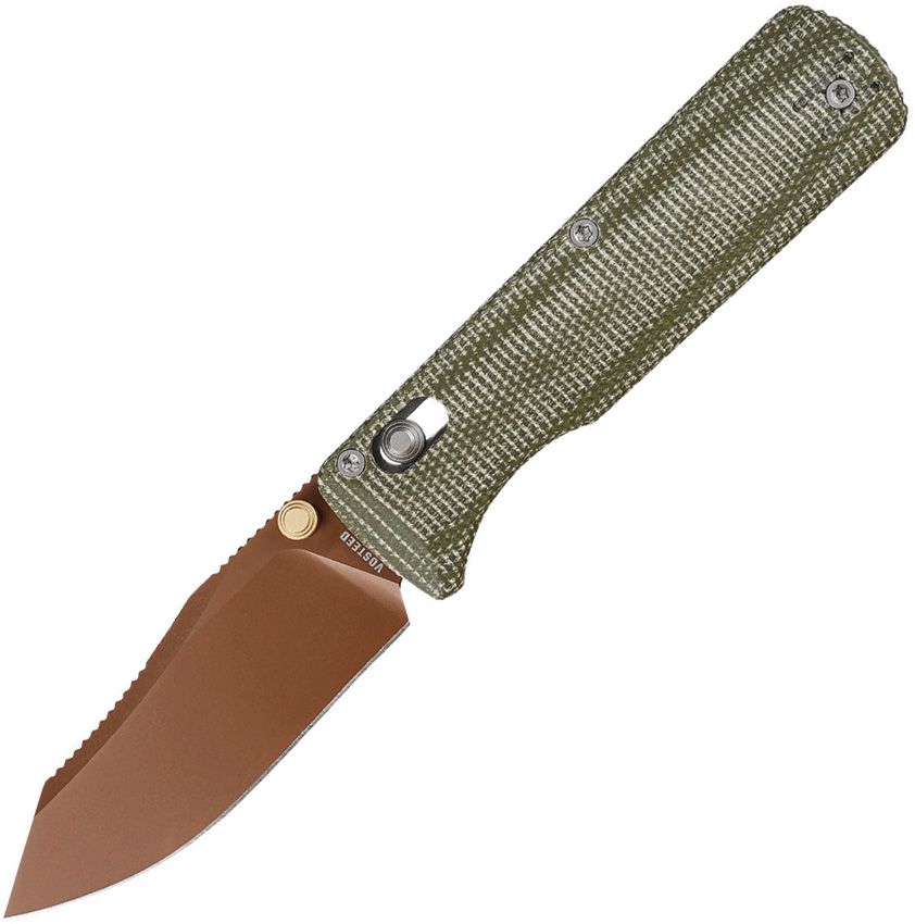 VOSTEED - Vombat Crossbar Lock - 14C28N - Green Micarta