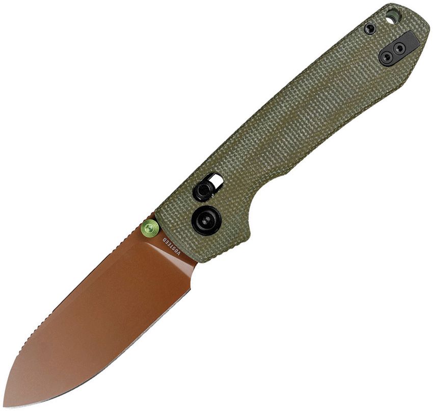 VOSTEED - Raccoon ModSwap Crossbar - Green Micarta - Nitro V Steel - 15