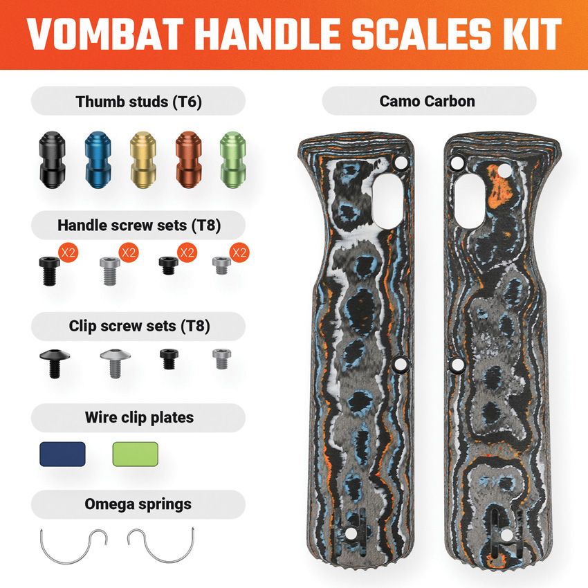 VOSTEED - Vombat Handle Scales Gulf Camo Carbon Fiber - 20