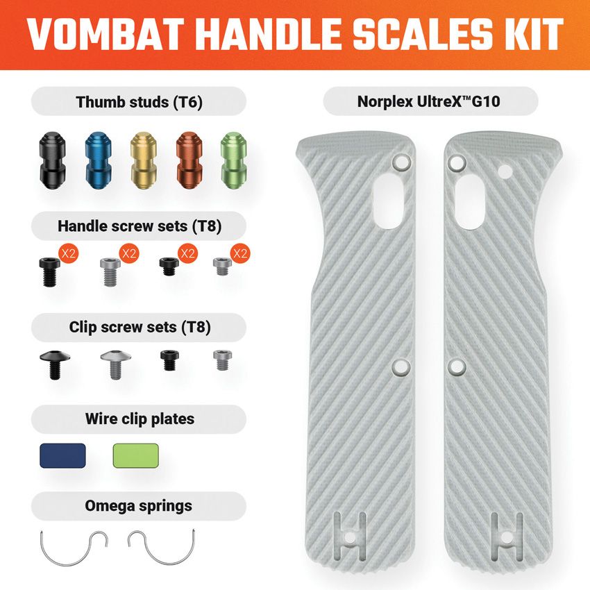 VOSTEED - Vombat Handle Scales Gray G10 - 20