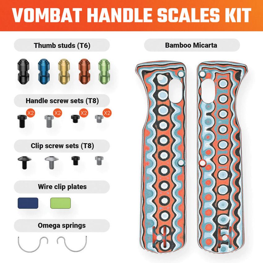 VOSTEED - Vombat Handle Scales Coral Micarta - 20