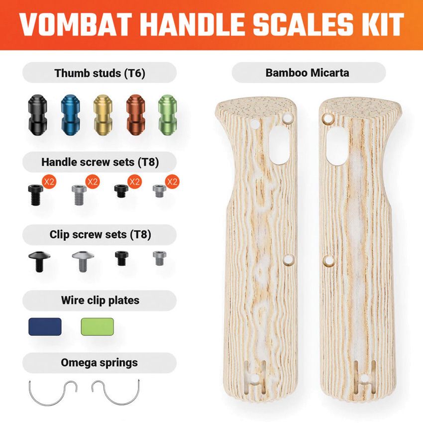 VOSTEED - Vombat Handle Scales Bamboo Micarta - 20