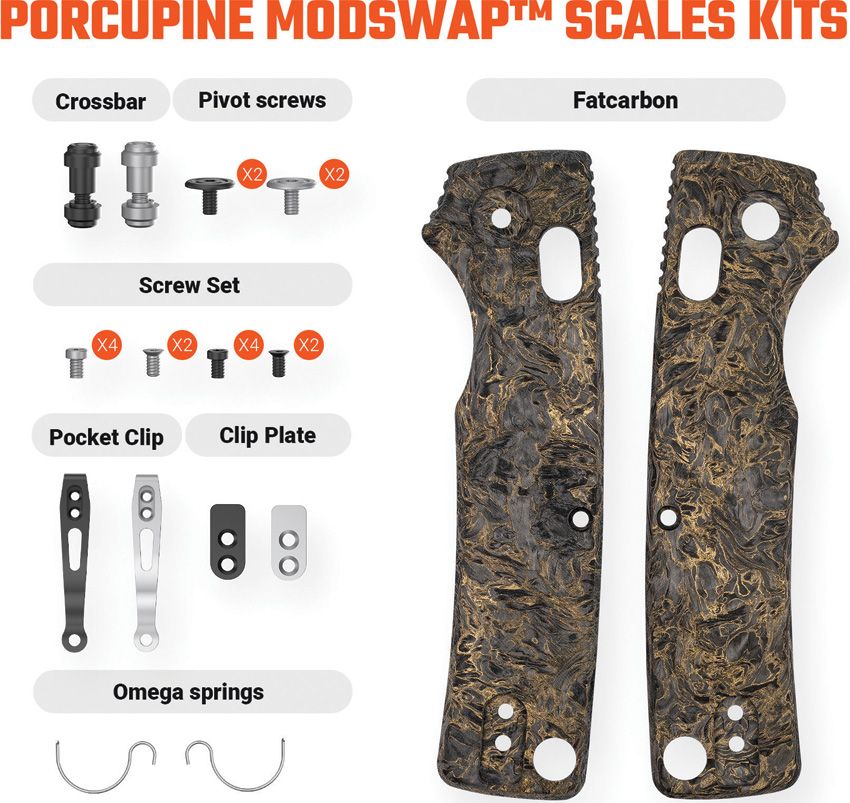 VOSTEED - Porcupine ModSwap Scales - Gold Fat Carbon - 20