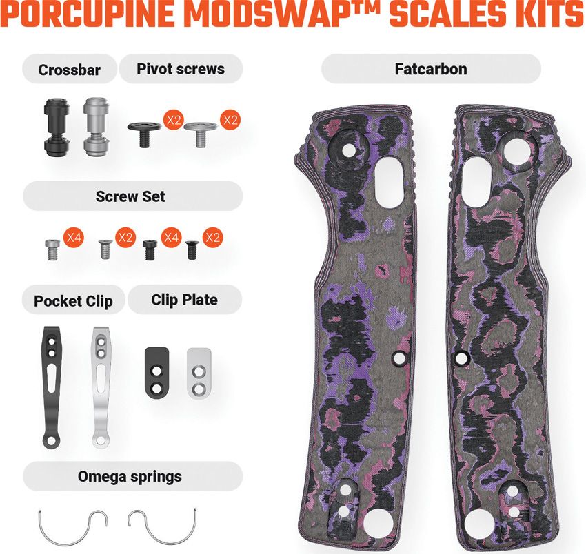 VOSTEED - Porcupine ModSwap Scales - Purple Haze Fat Carbon - 20