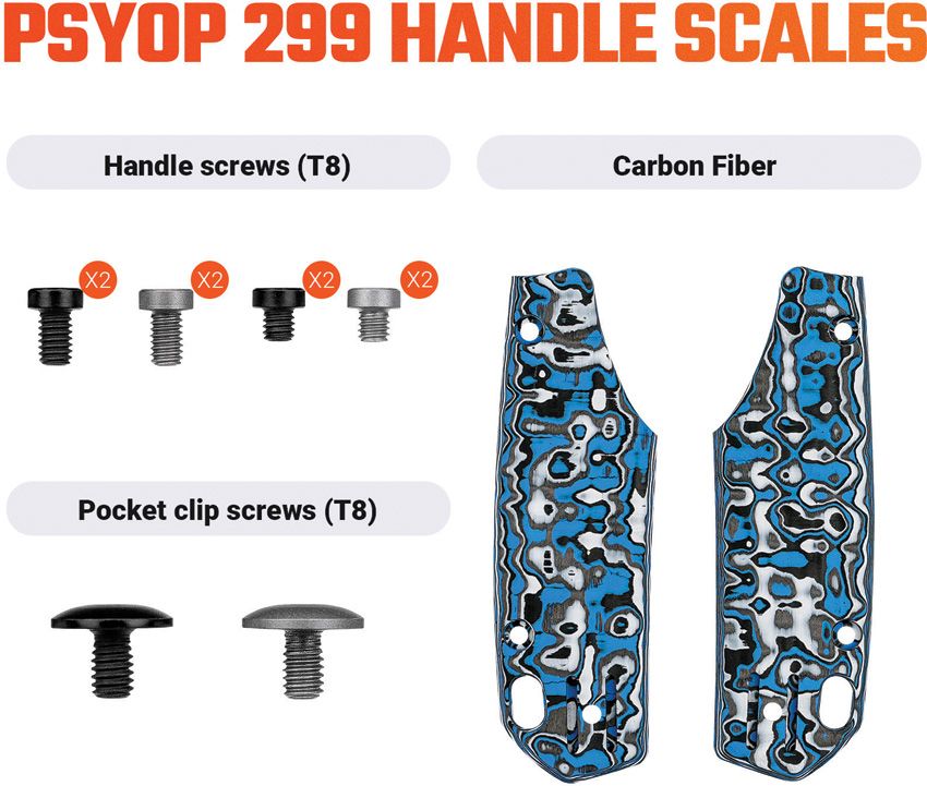VOSTEED - Psyop 299 Handle Blue - Carbon Fiber - 25