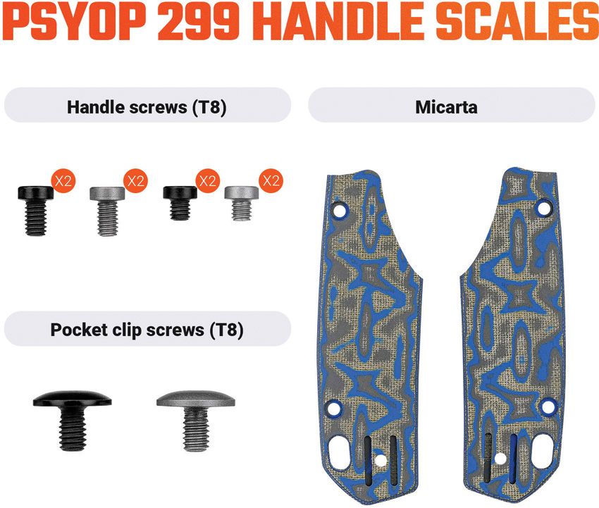 VOSTEED - Psyop 299 Handle Blue Ocean - Micarta - 20