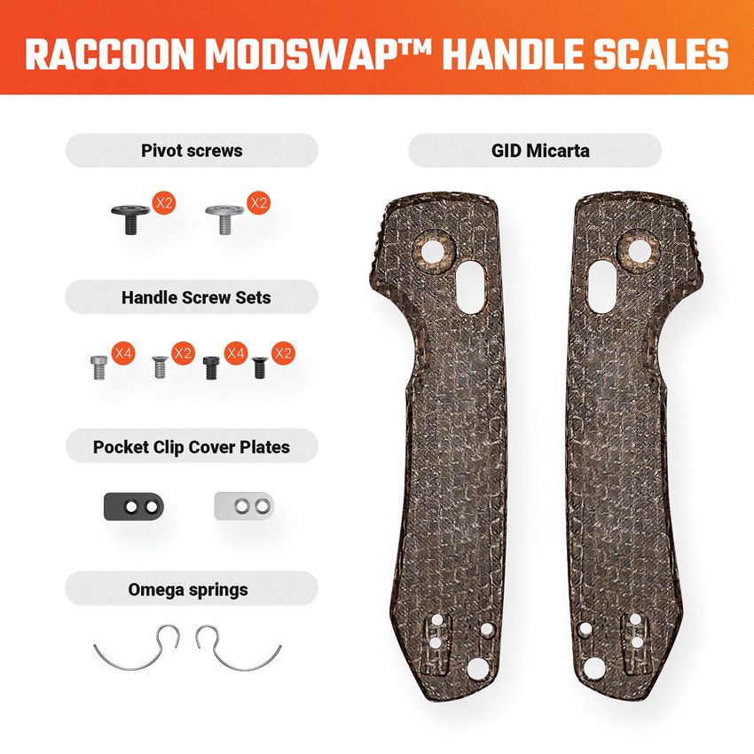 VOSTEED - Raccoon ModSwap Handle Scales - Brown Micarta - 25