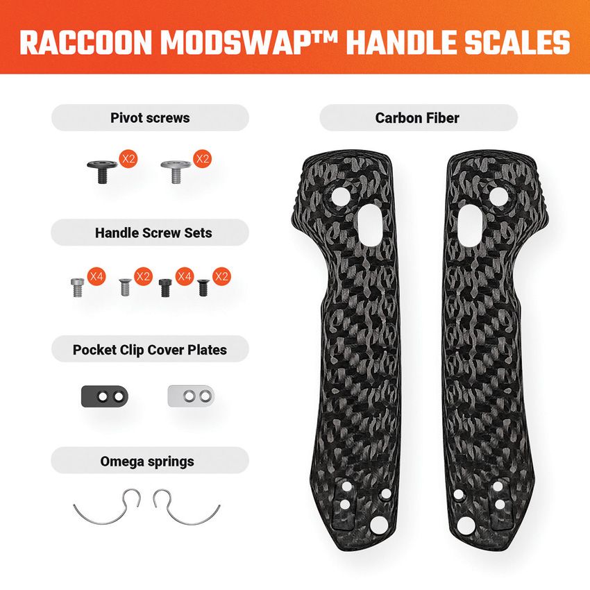 VOSTEED - Raccoon ModSwap Handle Scales - Carbon Fiber - 25