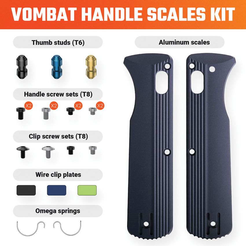 VOSTEED - Vombat Handle Scale kit Slate - Aluminum - 20