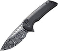 WE KNIFE CO LTD - Mini Malice Button Lock Damascus - Close Out