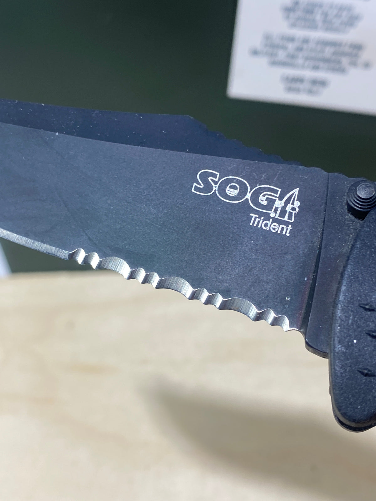 SOG Trident A/O #SG3. Light Usage